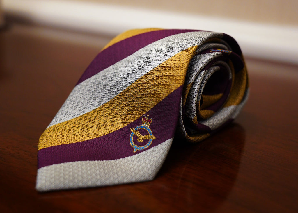 RAF Club Purple Stripe Silk Tie