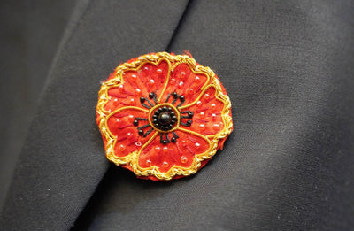 Handmade Poppy Brooch