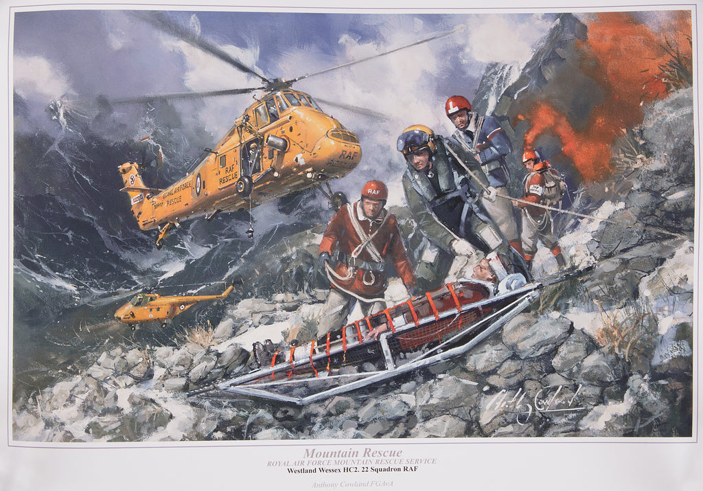 Search & Rescue Triptych Mountain Rescue Print